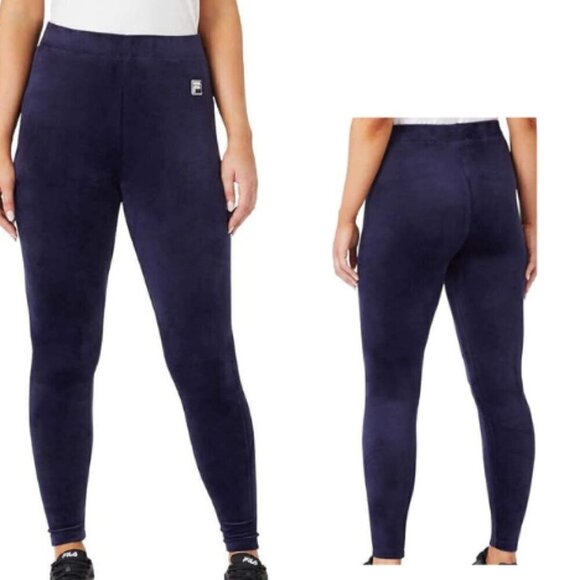 Fila Womens Velour Track Jogger Leggings Size Large EUC - Picture 1 of 7